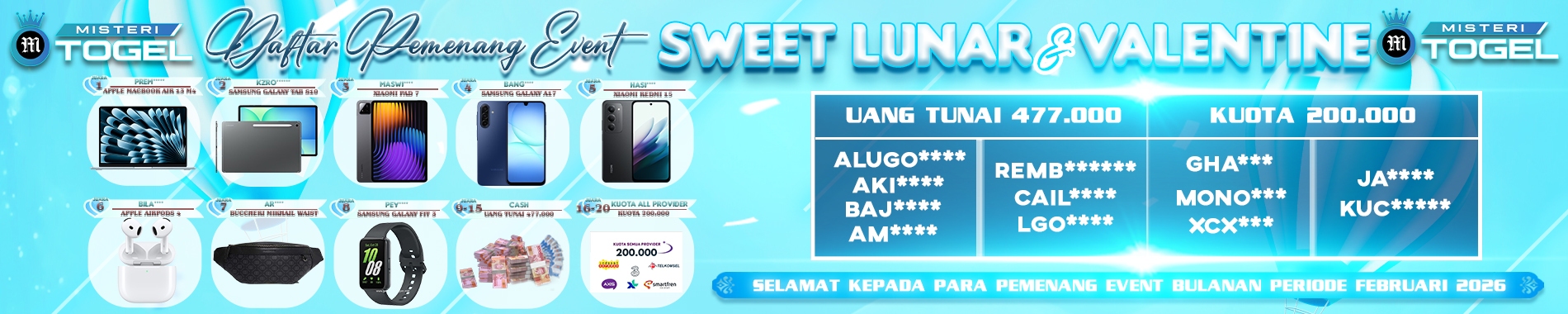 PEMENANG EVENT POINT FEBRUARY MISTERITOGEL